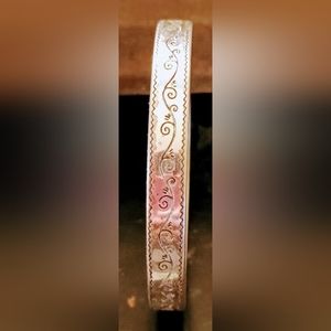 Brighton Silvertone Vine and flower design pattern bangle Bracelet